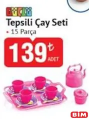 GÜÇLÜ TEPSİLİ ÇAY SETİ 15 PARÇA